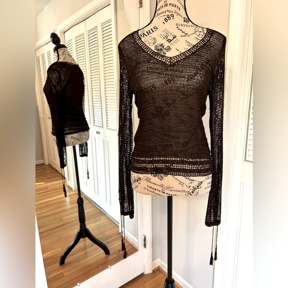 The Limited Espresso Knit Long Sleeve Top